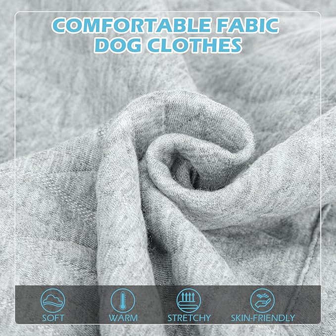 EXPAWLORER Textured Cable Knit Basic Dog Hoodie, Elevated Style Dog Sweater with Leash Hole and Pocket, Soft and Warm Pet Winter Coat, Cold Weather Clothes for Small Medium Large Dogs,Grey L