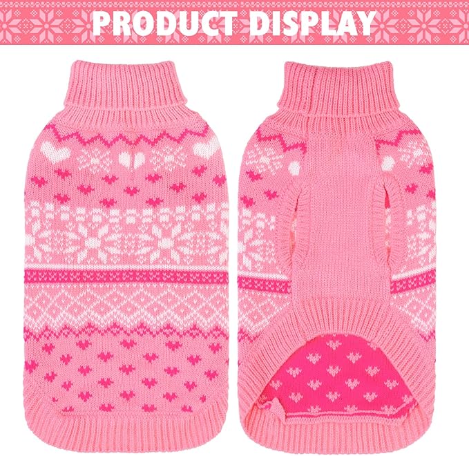 SCENEREAL XL Dog Sweaters Male and Female, Soft, Warm Turtleneck Extra Large Dog Sweater, Knitted Ugly Dog Christmas Outfits, Argyle Winter Clothes for Walking Outdoor