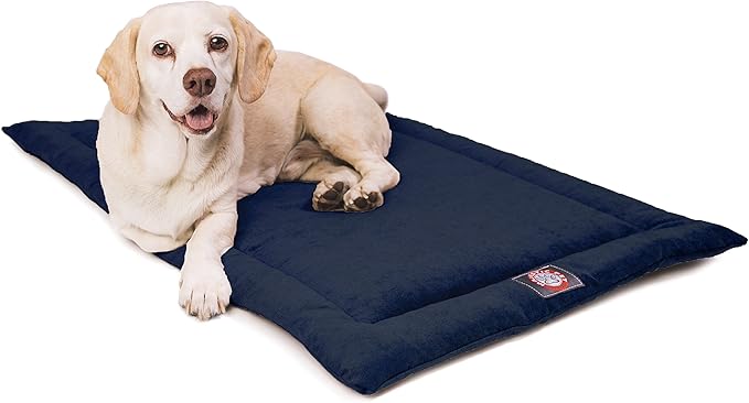 Majestic Pet Dog Crate Mat - Machine Washable Soft Plush Pet Bed Pad for Crates & Kennels | USA Crafted | 30"x21" Villa Navy