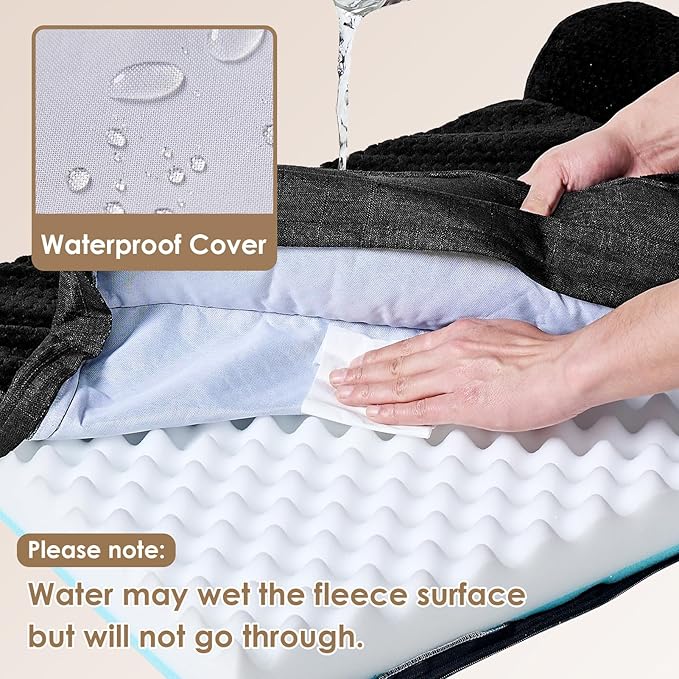 EHEYCIGA Memory Foam Dog Bed XLarge Sized Dogs, Extra Large Dog Bed Orthopedic with Washable Removable Cover, Waterproof XL Pet Bed Couch, 44x33x6 Inches, Black