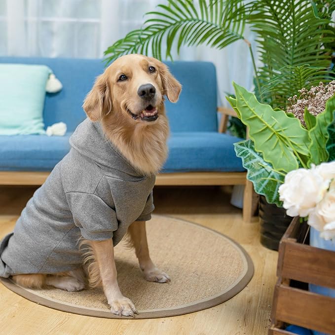 SCENEREAL Dog Hoodie Sweaters for Small Medium Large Size Dogs, Fleece Pet Sweatshirt with Hat and Pocket,Soft Cold Winter All Weather Puppy Clothes for S to XL Sized Dogs,Grey (XS)