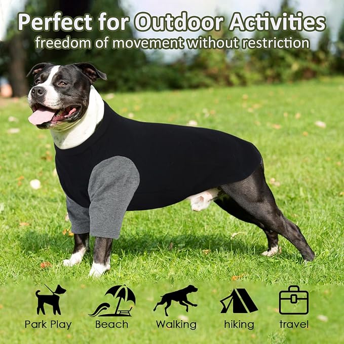 IKUPUKO 2 Pack Dog T-Shirts for Extra Large Dogs Soft Breathable Cotton Shirt Shedding Control Clothes for Great Dane, Summer Hot Weather Walking, Seaside, Park Play, XXXXXL