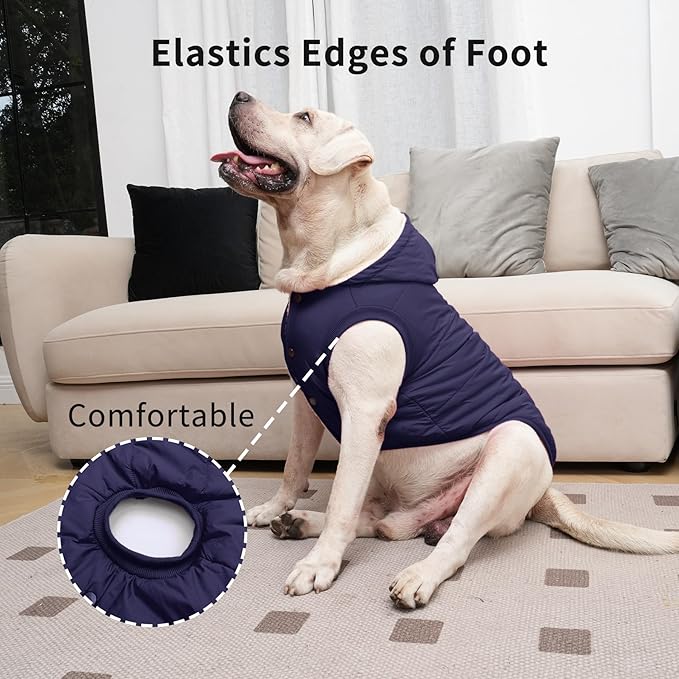 Fleece Lining Extra Warm Dog Hoodie in Winter,Small Dog Jacket Puppy Coats with Hooded,Blue XS