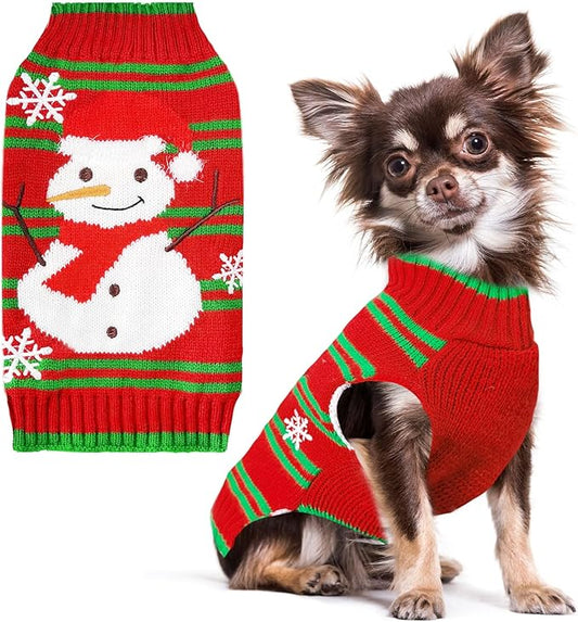 PETCARE Red Snowman Dog Sweater Christmas Dog Sweaters Vest Ugly Snow Xmas Puppy Costume Pet Holiday New Year Fall Winter Clothes for Small Medium Large Dogs Cats Pullover Sweaters Outfits,Medium