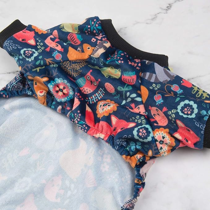 CuteBone Small Dogs Outfit Soft Puppy Onesies Pjs Dog Pajamas Pet Coat Cat Apparel Comfy Doggie Jumpsuit Bodysuit for All Seasons P75XXL