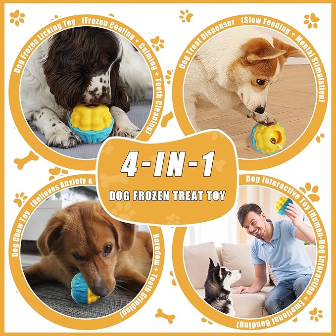 Interactive Dog Toys,Dog Puzzle Toy Treat Dispensing Pet Toys Pupsicles for Dogs Large,Frozen Treat Dogs Holder (1 Pack)