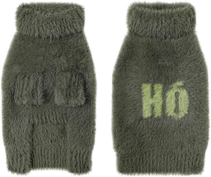 Small Dog Furry Pullover Sweater, Classic Turtleneck Dog Clothes for Cold Weather Cute Warm Pet Clothes for Chihuahua, Bulldog, Dachshund, Pug Green X-Large