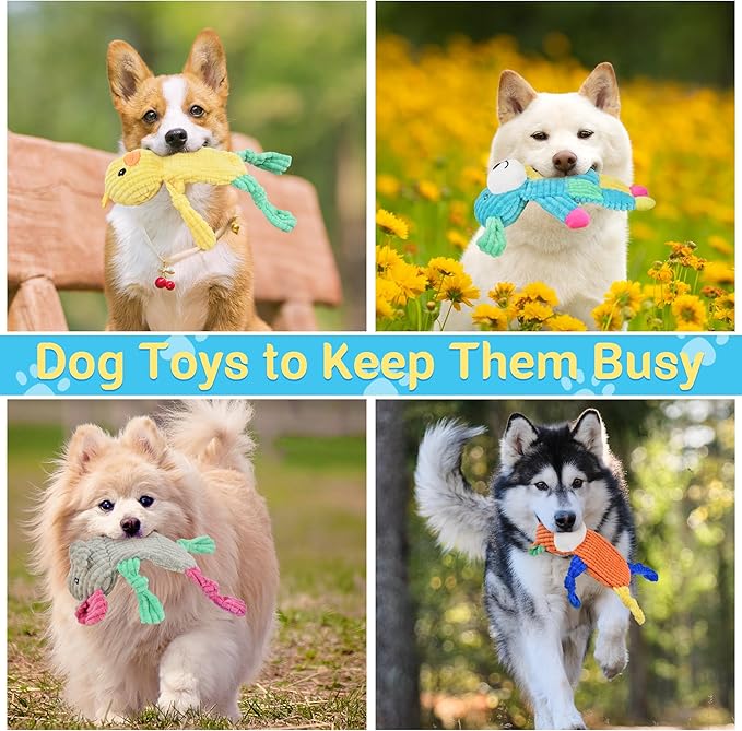5Pcs Squeaky Dog Toys, Large Crinkle Dog Toys for Large Medium and Small Dogs, Puppy Toys to Keep Them Busy Great Value Dog Toy Bundle
