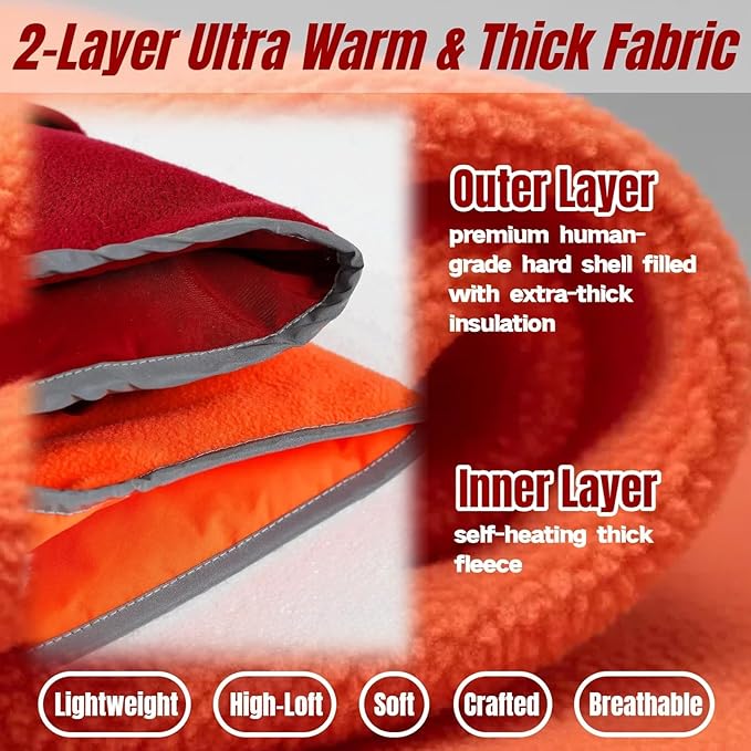 Upgraded Insulated Dog Winter Coat, Relaxed Fit Puppy Hard Shell Jacket with Full-Body Reflective Strips, Ultra-Soft Fur Collar Coats for Small Dogs, Tangle-Free Pet Apparel for Boys Girls(Orange, S)