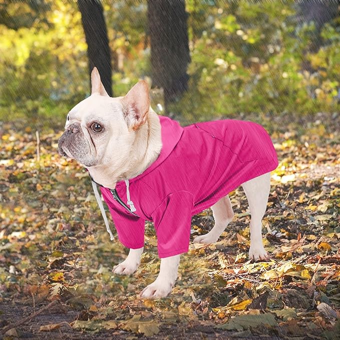 Dog Raincoat rain Jacket Raincoat Dogs Waterproof Small Medium Breeds Zip Closure Storage Pocket Harness Hole Pink XS