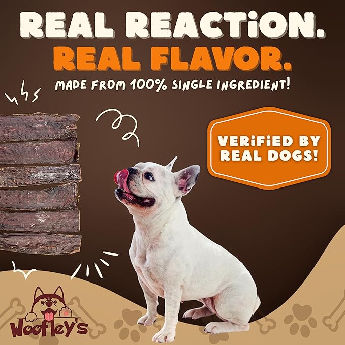 Woofley's - 10-12 Inch Esophagus Jerky (50 Count) - Gullet Sticks for Dogs - Safe Jerky Dog Chews -Easily Digestible Bully Sticks