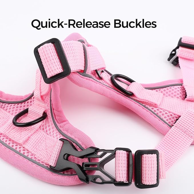 Cat Harness and Leash Set Escape Proof Tactical Extra Large Kitten Harness Emotional Support Cat Vest, Pink, XXL