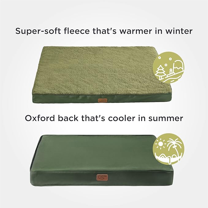 Bedsure Dog Beds Large Sized Dog - Comfy Flat Pet Beds with Removable Washable Cover, Orthopedic Egg Crate Foam Puppy Mat, Suitable for Pet Up to 65 lbs
