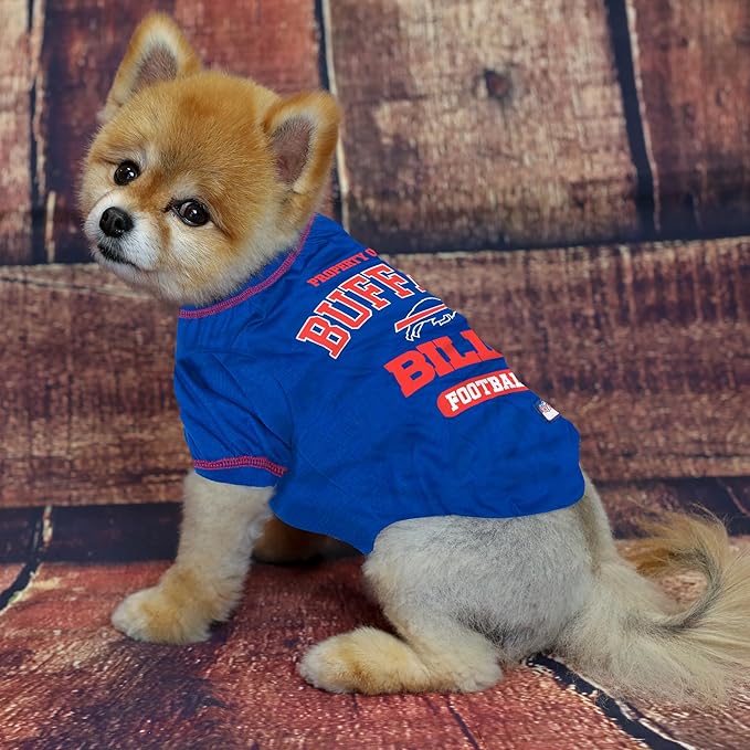NFL Buffalo Bills Dog T-shirt X-Small. - Licensed Shirt for Pets Team Colored with Team Logos- Premium Stretchable Materials for the comfort of your Dog & Cat