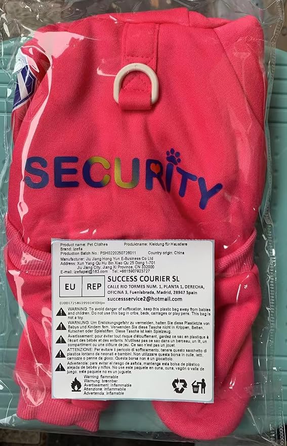 Dog Hoodie Security Clothes Tracksuit 4 Legs Jumpsuit Fleece Sweater Winter Sweat Shirt Warm Cotton Hoodies for Small Dog Medium Large Cat Magenta 4XL