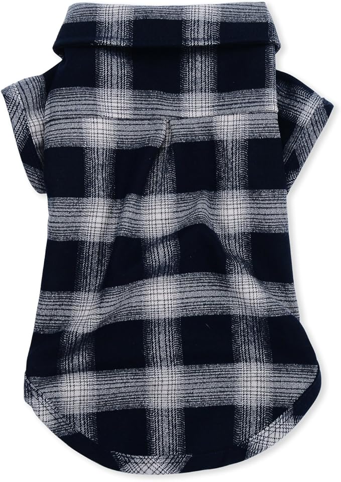 Koneseve Dog Shirt, Pet Plaid Clothes Shirt T-Shirt Sweater Matching Breathable for Small Medium Large Dog Cat Puppy Adorable Casual Cozy Halloween Thanksgiving Christmas Costumes (Blue; 5XL)