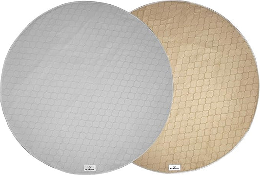 Pet Parents® Pawtect® Pads Washable Pee Pads for Dogs (2pack) of Premium Dog Pee Pads, Waterproof Puppy Pads & Reusable Dog Pads, Whelping Pads & Modern Pee Pads for Dogs (Tan/Grey, 48" Round)