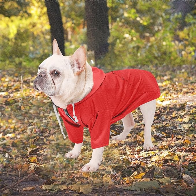 Dog Raincoat rain Jacket Raincoat Dogs Waterproof Small Medium Breeds Zip Closure Storage Pocket Harness Hole Red XL