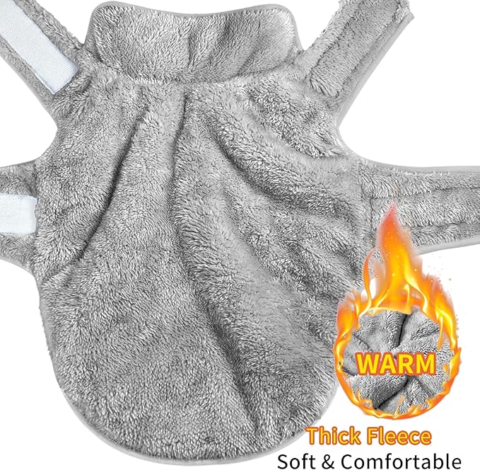 Malier Dog Winter Coat, Reversible Fleece Dog Cold Weather Coats, Windproof Warm Snow Puppy Jacket Vest Pet Clothes for Small Medium Large Dogs (Gray, X-Small)