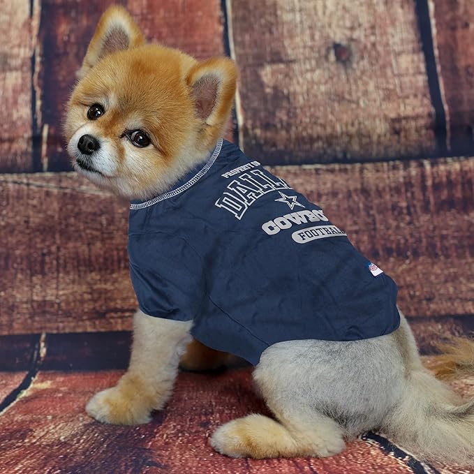 NFL Dallas Cowboys Dog T-shirt Medium. - Licensed Shirt for Pets Team Colored with Team Logos- Premium Stretchable Materials for the comfort of your Dog & Cat