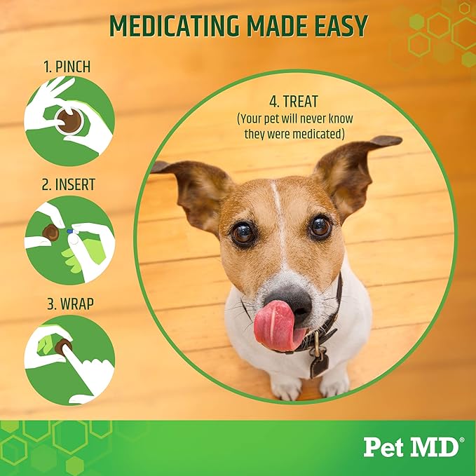 Pet MD Wrap A Pill Bacon Flavor Pill Paste for Dogs - Create a Pocket to Hide Pills and Medication - 59 Servings (Pack of 2)
