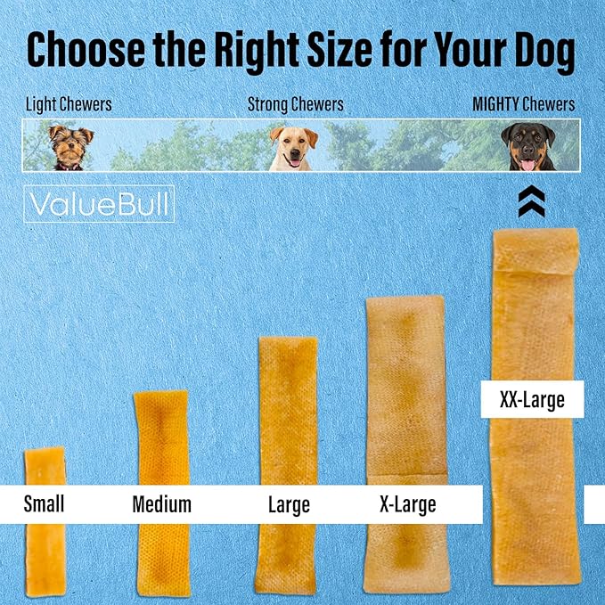 ValueBull Himalayan Yak Cheese Dog Chews, Extra Extra Large, 10 ct - Long Lasting for Aggressive Chewers, All Natural, Healthy & Safe, Low Odor Nepal Yak Milk Chews