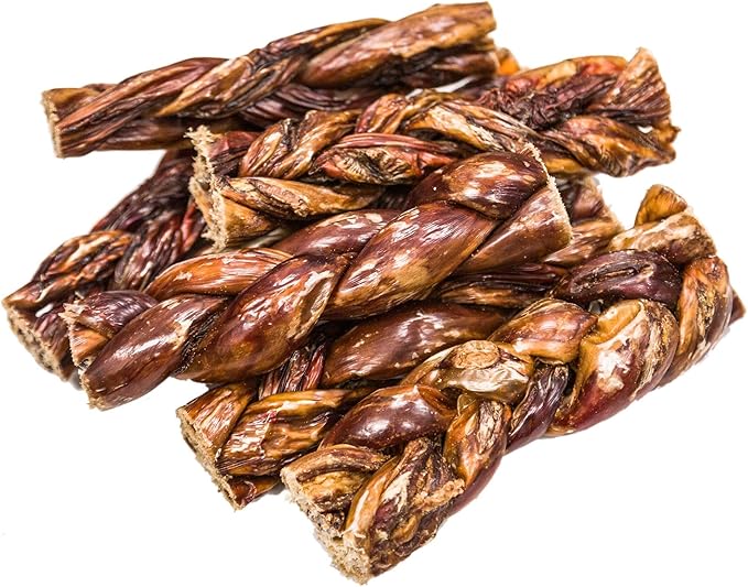 hotspot pets All-Natural Braided Beef Gullet Sticks (5 Pack) Grass-Fed, 6'' Braided Esophagus Jerky Treats - Rich in Glucosamine & Chondroitin for Joint Health – Rawhide-Free Dog Chews