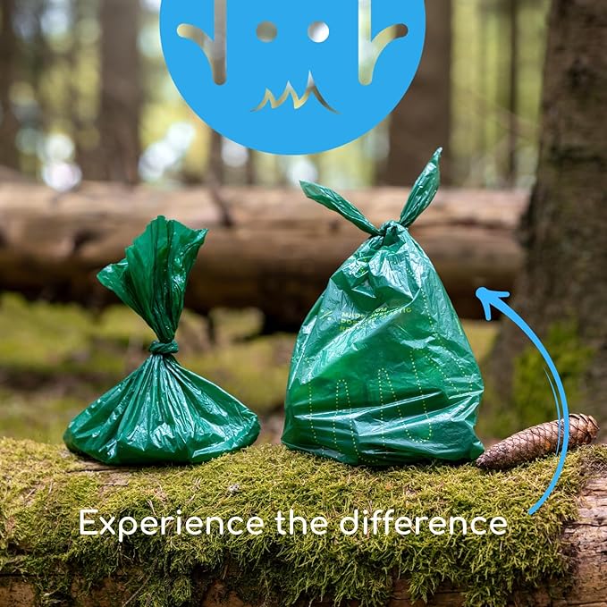 Woofpanion Improved Dog Poop Bags - Extra Strong Leak Proof Waste Bags Made from Recycled Plastic Unscented Refill Rolls for Easy Cleanup 18 rolls | 270 bags