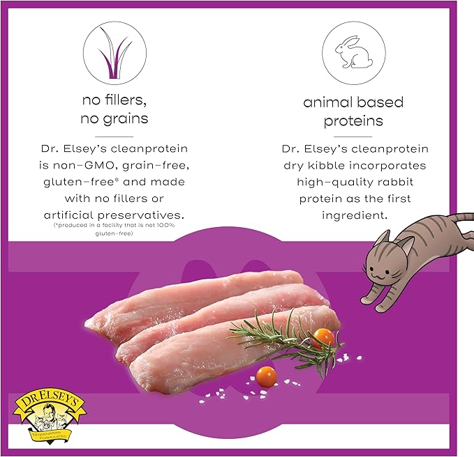 Dr. Elsey's cleanprotein Original Rabbit & Turkey Recipe Wet Cat Food, 2.75oz Cans, (Pack of 24)