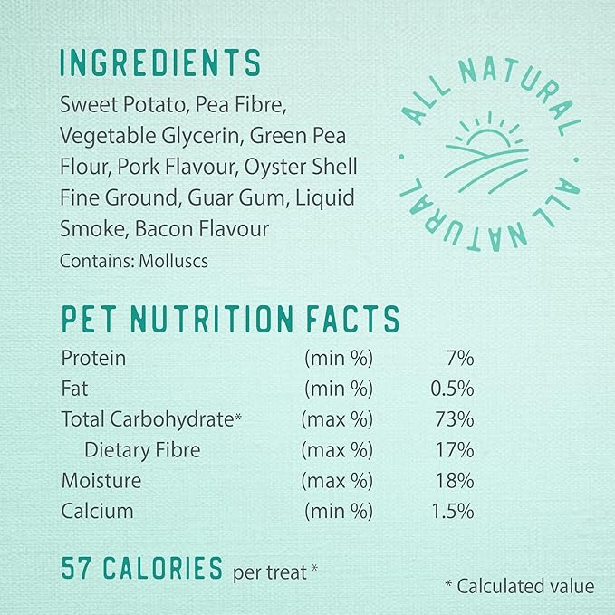 Caledon Farms Plaque Busters with Bacon Dog Treats: Grain Free, Gluten Free, No Additives, Colors or Preservatives, Brown 8 Count (Pack of 1)