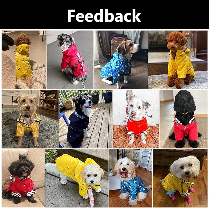 Morezi Dog Zip Up Raincoat with Reflective Buttons, Rain/Water Resistant, Adjustable Drawstring, Removable Hood, Raincoats with Legs 8lbs to 80lbs Available Light Green XS