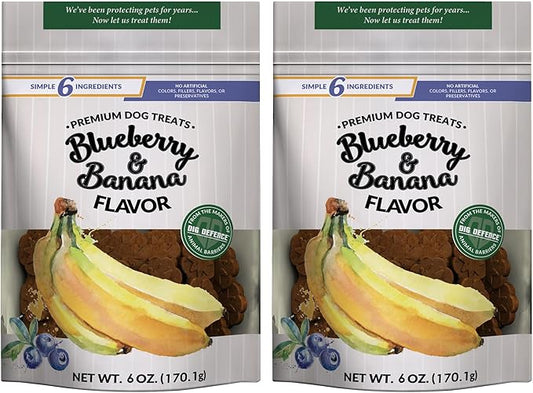 Dig Defence Premium Dog Treats - Blueberry and Banana, Natural Ingredients, Baked Gourmet Snacks for Small & Big Dogs, Healthy Training Treat, 2 Pack