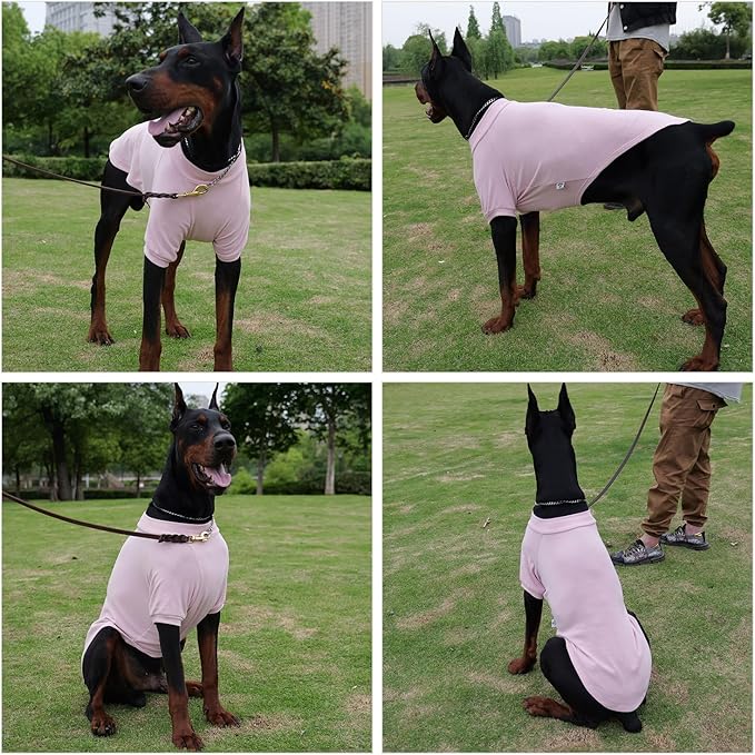 Lovelonglong Ribbed Dog T-Shirt Cotton Knitted Dog Sweaters for All Season Pet T-Shirts for Large Medium Small Dogs Light Pink XS