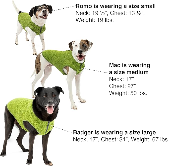 Kurgo Core Dog Sweater, Knit Dog Sweater With Fleece Lining, Cold Weather Pet Jacket, Zipper Opening for Harness, Adjustable Neck, Year-Round Sweater for Small Dogs (Heather Black, X-Small)