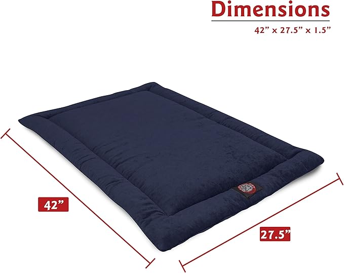Majestic Pet Orthopedic Memory Foam Dog Crate Mat - Plush Pet Bed Pad for Crates & Kennels | USA Crafted | 42"x26" Villa Navy