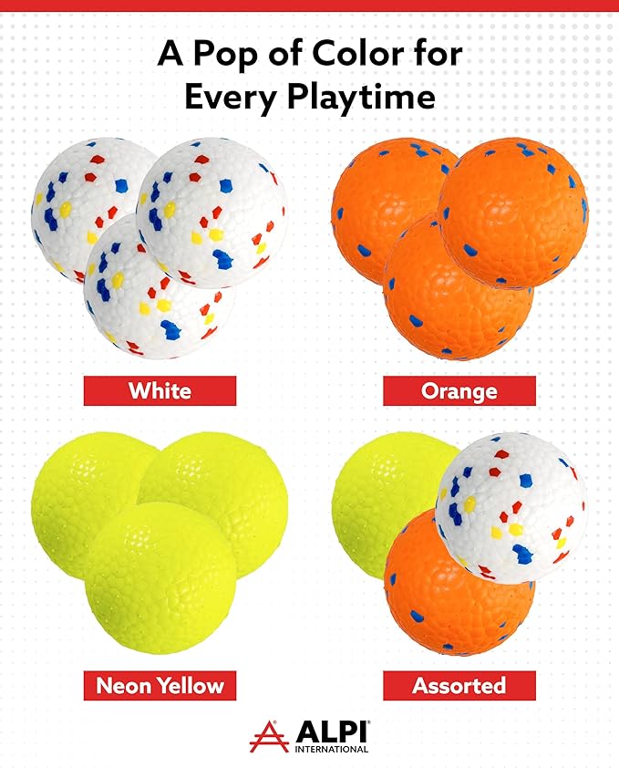 ALPI Chomp Ball - Durable Chew Toys for Dogs & Other Pets - Stimulating Dog Toys for Aggressive Chewers - Soft Dog Chews - 3-Pack, Neon Yellow
