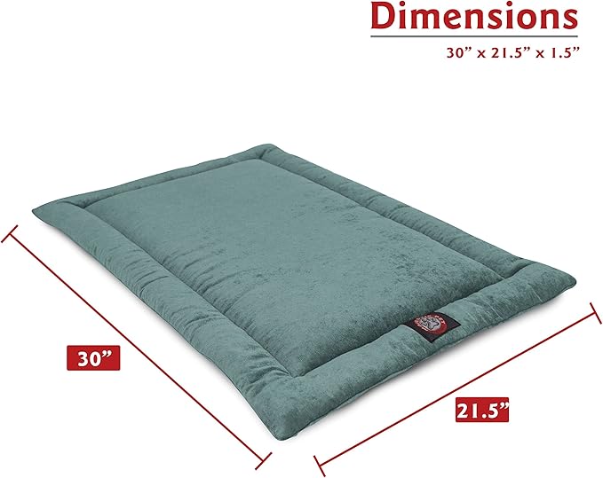 Majestic Pet Orthopedic Memory Foam Dog Crate Mat - Plush Pet Bed Pad for Crates & Kennels | USA Crafted | 30"x21" Villa Azure