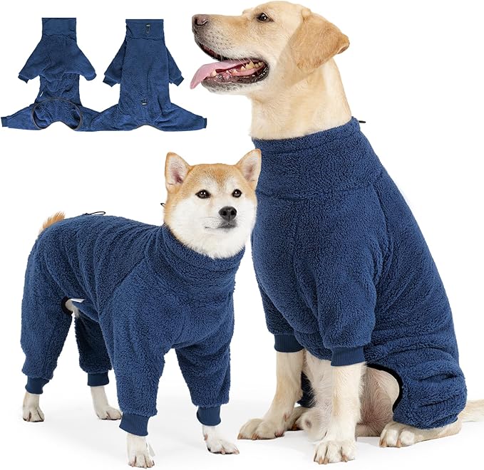 Fleece Dog Sweater for Small Medium Large Dog for Run Walk Sleep Winter Jacket & Windproof Clothes Coat XS Navy Blue