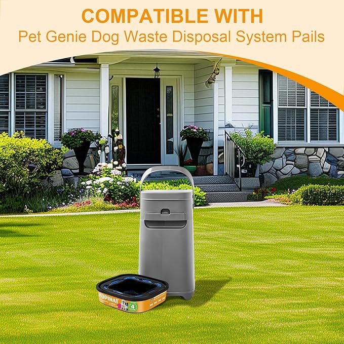 Jumbo Square Refill Bags 2 Pack – Lasts Up to 8 Months – Lavender Scented Dog Poop Bags for Dogs – Pet Waste Refills for Odor Control – Fits Pet Genie Dog Waste Disposal System & Litter Genie Pails