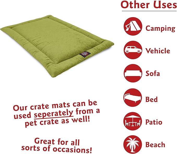 Majestic Pet Orthopedic Memory Foam Dog Crate Mat - Plush Pet Bed Pad for Crates & Kennels | USA Crafted | 30"x21" Villa Apple