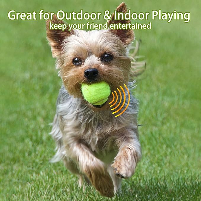 Magicorange Dog Tennis Balls,90 Pack 2.5 inch Floatable Squeaky Tennis Balls for Fetch Exercise, Natural Rubber Squeaky Dog Ball Training Safe (Yellow, 2.5inch)