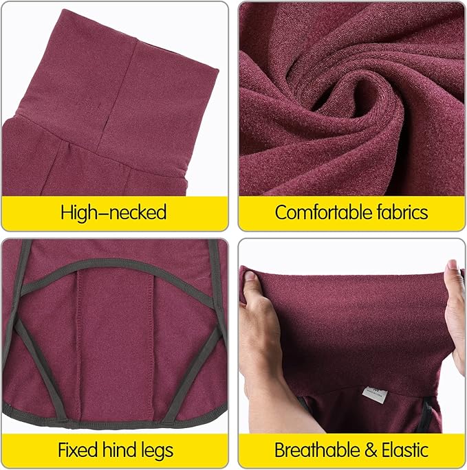Dog Sweater Pullover Cold Weather Vest for Dogs Dog Sweatshirt & Jacket for Indoor and Outdoor Use (Medium, Wine red)