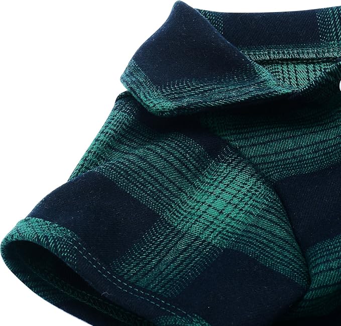 Koneseve Dog Shirt, Pet Plaid Clothes Shirt T-Shirt, Sweater Bottoming Shirt for Small Dog Cat Puppy Grid Adorable Wearing Stylish Cozy Halloween,Christmas Costumes (Green;XXL)