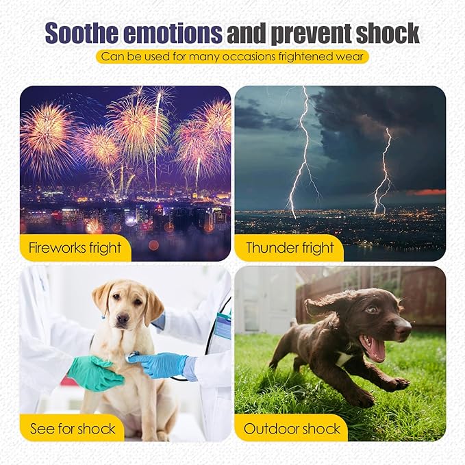 Dog Anxiety Vest,Pet Calming Hoodie Breathable Dog Anti-Anxiety Jacket for Thunder Fireworks and Separation,Blue L
