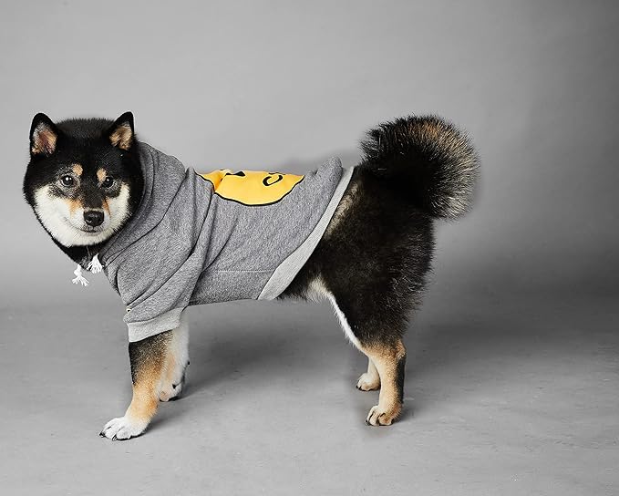 ChoChoCho Smiley Dog Hoodie Stylish Dog Clothes Smiley Face Sweater Cotton Sweatshirt Fashion Outfit for Dogs Cats Puppy Small Medium Large (XX-Large, Grey)