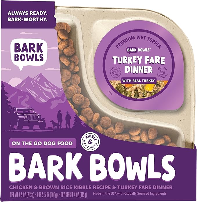 On The Go Dog Food, Turkey Fare Dinner - 7.5 oz Trays (6 Count), Made in The USA with Real Turkey