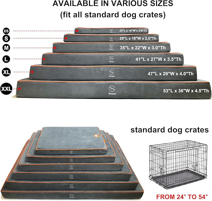 Dog Orthopedic and Crate Beds, Made of Memory and High Resilience Foram, Two-Sided Use, Providing Soft and Relatively Hard Support, with an Extra Inner Waterproof Protector (Gray, Small)