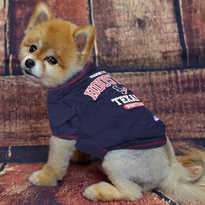 NFL Houston Texans Dog T-shirt X-Large. - Licensed Shirt for Pets Team Colored with Team Logos- Premium Stretchable Materials for the comfort of your Dog & Cat