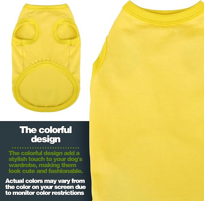 Elevate Your Dog's Fashion Quotient with Colorful and Breathable Sleeveless Cotton Shirts! Perfect Pet Apparel for Small to Medium Dogs Black XS