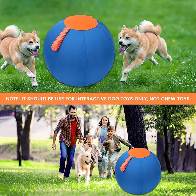 Shrandi Horse Herding Ball - 25" Cover with Straps, Australian Shepherd, Cattle Dogs, Collie & Herding Dog, Giant Jolly Ball for Play